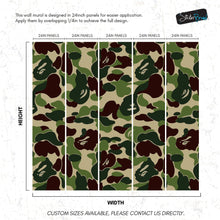 Cargar imagen en el visor de la galería, Bape Camo Wallpaper Mural. Green Camo Streetwear Hype Beast Aesthetics. #6662
