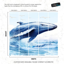 Cargar imagen en el visor de la galería, Humpback Whale Wallpaper. Marine Life Wall Art. #6651
