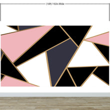 Cargar imagen en el visor de la galería, Modern Decor Gold, Black and Pink Mosaic Peel and Stick Wallpaper | Removable Wall Mural #6210
