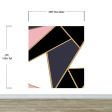 Load image into Gallery viewer, Modern Decor Gold, Black and Pink Mosaic Peel and Stick Wallpaper | Removable Wall Mural #6210

