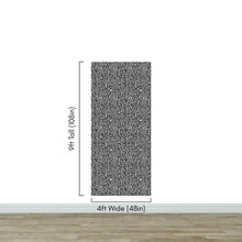 Cargar imagen en el visor de la galería, Abstract Maze Black and White Wallpaper Mural. #6739
