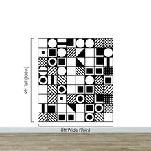 Load image into Gallery viewer, Black and White Geometric Shapes Wallpaper Mural Wall Art. #6710

