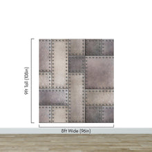 Load image into Gallery viewer, Rustic Metal Steel 3D Wallpaper Mural. #6752
