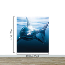 Load image into Gallery viewer, Great White Shark Wall Mural. Peel and Stick Wallpaper. #6700
