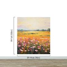 Cargar imagen en el visor de la galería, Colorful Yellow Flower Field Painting Wallpaper Mural. #6692
