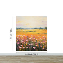 Carregar imagem no visualizador da galeria, Colorful Yellow Flower Field Painting Wallpaper Mural. #6692
