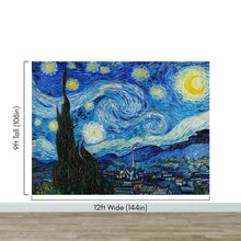 Carregar imagem no visualizador da galeria, Vincent Van Gogh&#39;s The Starry Night Painting Wallpaper Mural.  #6742
