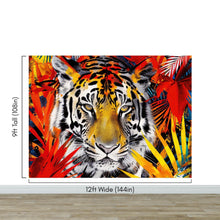 Carregar imagem no visualizador da galeria, Glamour Chic Colorful Jungle Tiger Wall Mural. #6926
