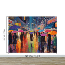 Load image into Gallery viewer, Raining Cityscape Wallpaper Mural - Abstract Color Mural. #6762
