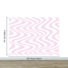 Cargar imagen en el visor de la galería, Pink Swirly Lines Abstract Wallpaper Mural. #6635
