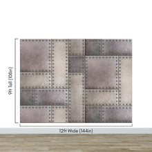 Load image into Gallery viewer, Rustic Metal Steel 3D Wallpaper Mural. #6752
