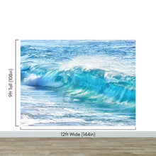 Carregar imagem no visualizador da galeria, Turquoise Ocean Wave Wallpaper. Surf Ocean Wave Wall Mural. #6924
