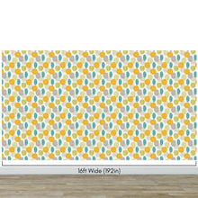 Load image into Gallery viewer, Autumn Leaves Wallpaper. Yellow, Grey, Teal Leaf Wall Mural. #6966
