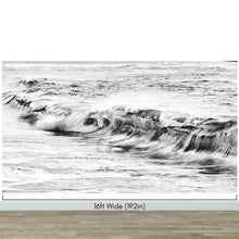 Cargar imagen en el visor de la galería, Ocean Wave Wallpaper. Black and White Surf Theme Wall Mural. #6709
