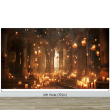 Cargar imagen en el visor de la galería, Floating Candles /  Great Hall Room Wallpaper /  Wizardly World Wall Mural. #6764
