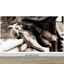 Cargar imagen en el visor de la galería, Vintage Western Theme Wallpaper. Rustic Cowboy Sepia Wall Mural. #6748
