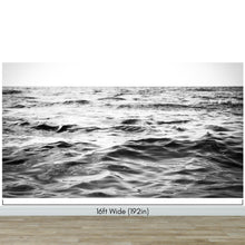 Carregar imagem no visualizador da galeria, Black and White Ocean Wave Wallpaper. Peel and Stick Wall Mural. #6691
