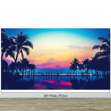 Load image into Gallery viewer, Tropical Night Wallpaper Mural – Miami Sunset Over Resort Pool &amp; Beach. #6915
