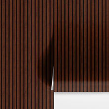Load image into Gallery viewer, Wooden Vertical Panel Wallpaper. Dark Brown Wainscot Hardwood Wall Mural Print. #6734
