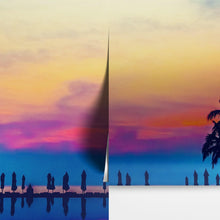Load image into Gallery viewer, Tropical Night Wallpaper Mural – Miami Sunset Over Resort Pool &amp; Beach. #6915
