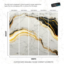 Cargar imagen en el visor de la galería, Luxurious Marble Wallpaper. Gold and Black Marble Slate Wall Mural. #6735
