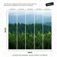 Carregar imagem no visualizador da galeria, Green Forest Wallpaper Mural. Scenic Landscape Wall Mural. #6894
