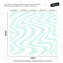 Cargar imagen en el visor de la galería, Mint Color Swirly Lines Abstract Wallpaper Mural. #6689
