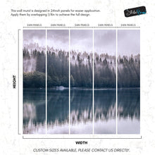 Cargar imagen en el visor de la galería, Pine Trees Forest Lake View Wall Mural Wallpaper. #6754
