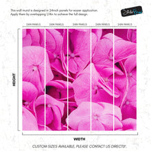 Cargar imagen en el visor de la galería, Pink Flowers Floral Wallpaper Mural. #6776
