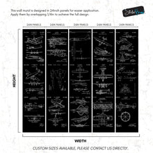 Cargar imagen en el visor de la galería, Aviation Wallpaper Mural. Featuring Military Jet and Airplane Patent Designs. #6732
