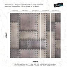 Load image into Gallery viewer, Rustic Metal Steel 3D Wallpaper Mural. #6752
