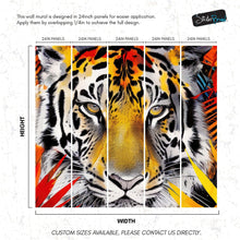 Carregar imagem no visualizador da galeria, Glamour Chic Colorful Jungle Tiger Wall Mural. #6926

