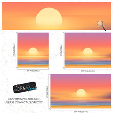 Cargar imagen en el visor de la galería, Orange Sunset Over Beach Wall Mural. Blurred Abstract Sunset Over Coastline. #6393
