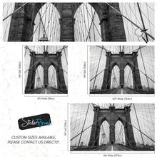 Cargar imagen en el visor de la galería, Black and White Brooklyn Bridge Wallpaper Mural. New York City Theme Decor. #6798
