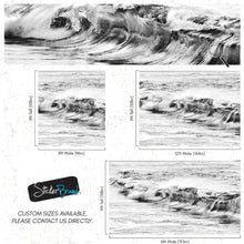 Load image into Gallery viewer, Ocean Wave Wallpaper. Black and White Surf Theme Wall Mural. #6709
