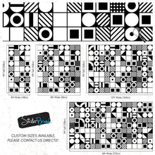 Cargar imagen en el visor de la galería, Black and White Geometric Shapes Wallpaper Mural Wall Art. #6710
