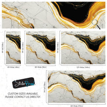 Cargar imagen en el visor de la galería, Luxurious Marble Wallpaper. Gold and Black Marble Slate Wall Mural. #6735
