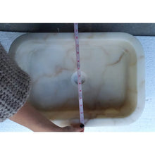 Carregar imagem no visualizador da galeria, European Sugar White Marble Sink Rectangular Above Vanity Bathroom Sink (W)18&quot; (L)12&quot; (H)5&quot;
