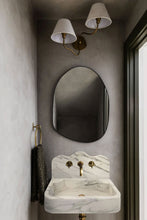 Carregar imagem no visualizador da galeria, Calacatta White Marble Wall-Mount Bathroom Sink with Arabesque Backsplash (W)16&quot; (L)24&quot; (H)5&quot;
