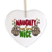 Carregar imagem no visualizador da galeria, Naughty is the New Nice Hardcore Merry Christmas Ornament, Skeleton Hands with Middle Fingers
