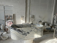 Load image into Gallery viewer, New York Marble Bathtub Hand-carved from Solid Marble Block (W)32&quot; (L)73&quot; (H)24&quot;
