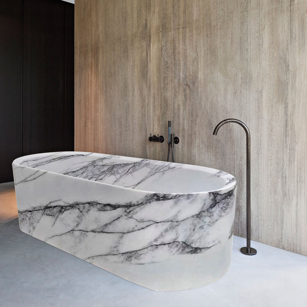 New York Marble Bathtub Hand-carved from Solid Marble Block (W)32