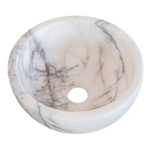 Load image into Gallery viewer, New York White Marble Round Bathroom Above Vanity Sink Polished (D)12&quot; (H)5&quot;
