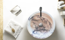 Load image into Gallery viewer, New York White Marble Round Bathroom Above Vanity Sink Polished (D)12&quot; (H)5&quot;
