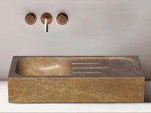 Load image into Gallery viewer, Noce Brown Travertine Rectangular Farmhouse Sink Honed and Filled (W)18&quot; (L)36&quot; (H)7&quot;
