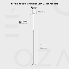 Carregar imagem no visualizador da galeria, Nordic Modern Minimalist LED Linear Pendant
