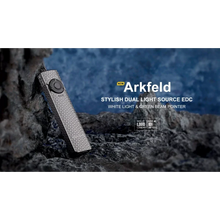 Carregar imagem no visualizador da galeria, OLIGHT ARKFELDPWGMGCW Arkfeld Flat Flashlight with Green Laser &amp; White Light - Pinwheel Gunmetal Grey
