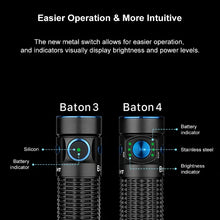 Carregar imagem no visualizador da galeria, OLIGHT BATON4KITBK Baton 4 Powerful EDC Flashlight 1300 Lumens - Black - Premium (With Charging Case)
