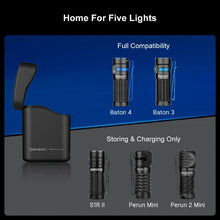 Carregar imagem no visualizador da galeria, OLIGHT BATON4KITBK Baton 4 Powerful EDC Flashlight 1300 Lumens - Black - Premium (With Charging Case)
