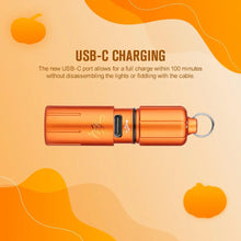 Carregar imagem no visualizador da galeria, OLIGHT ITHXPKNOG iTHX Pumpkin Orange Keychain EDC Flashlight
